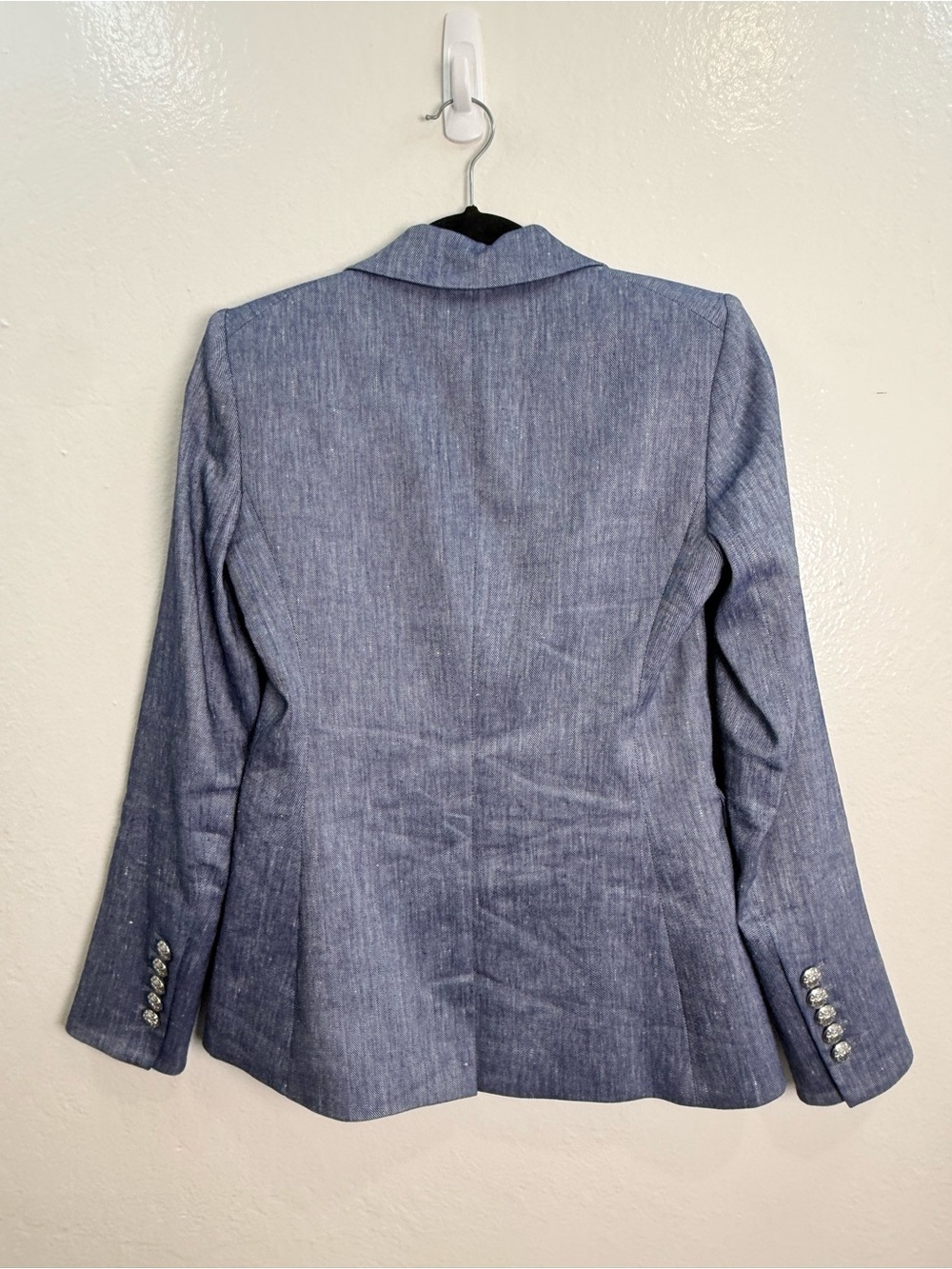 Veronica Beard Miller Dickey Jacket Blazer Blue Melange Double Breasted Size 0 - Picture 6 of 9